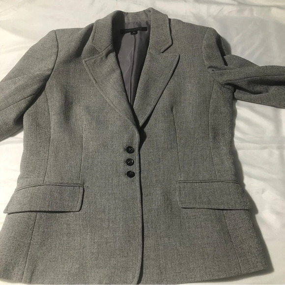Anne Klein Blazer - Grey - 3 Button Front Shoulder Pads  Size 8 - Picture 3 of 10